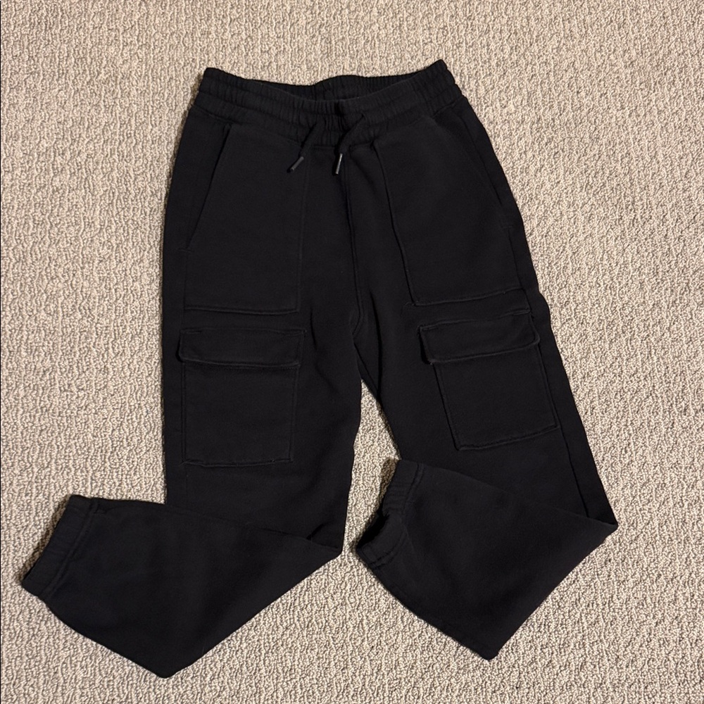 abercrombie kids Black Cargo Joggers